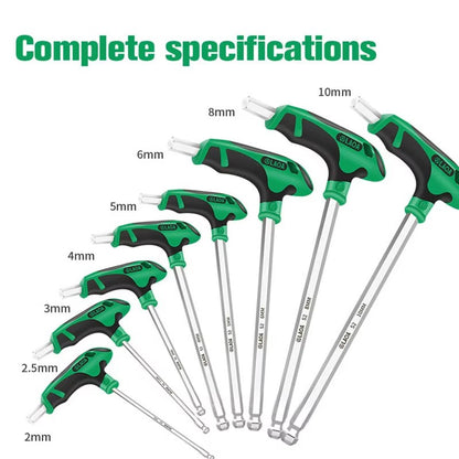 LAOA 1 peça de conjunto de chave allen T-ball de 2 a 10 mm S2, chave hexagonal 58HRC, chave de fenda hexagonal para ferramentas de hardware
