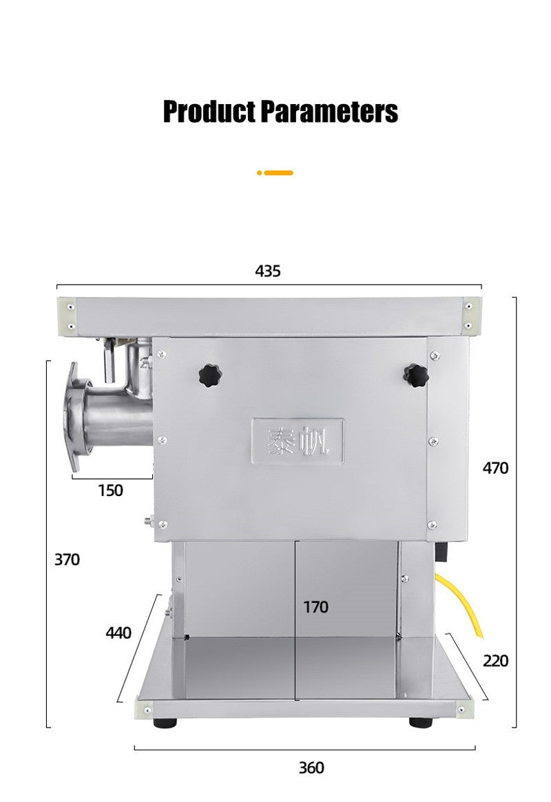 Moedor de carne elétrico de uso intenso de 120 kg/h, 110 V 240 V, para restaurante, açougue, cozinha, máquina de moer salsicha e carne bovina