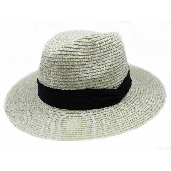 LNPBD Moda verão chapéu de palha feminino branco de aba reta larga chapéu jazz fedora chapéu de sol boné de praia verão