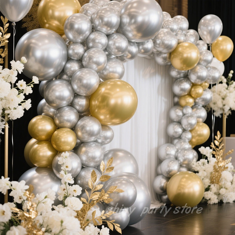 10/20/50pcs Metal Luster Chrome Balloon 5/10/12inch Latex Balloons Rose Gold Silver Red Purple Green Pink Balloon Birthday Party