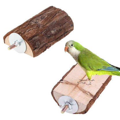 Poleiro Natural de Madeira para Gaiola de Pássaros Papagaios Plataforma Periquito Cacatua Rato Brinquedo