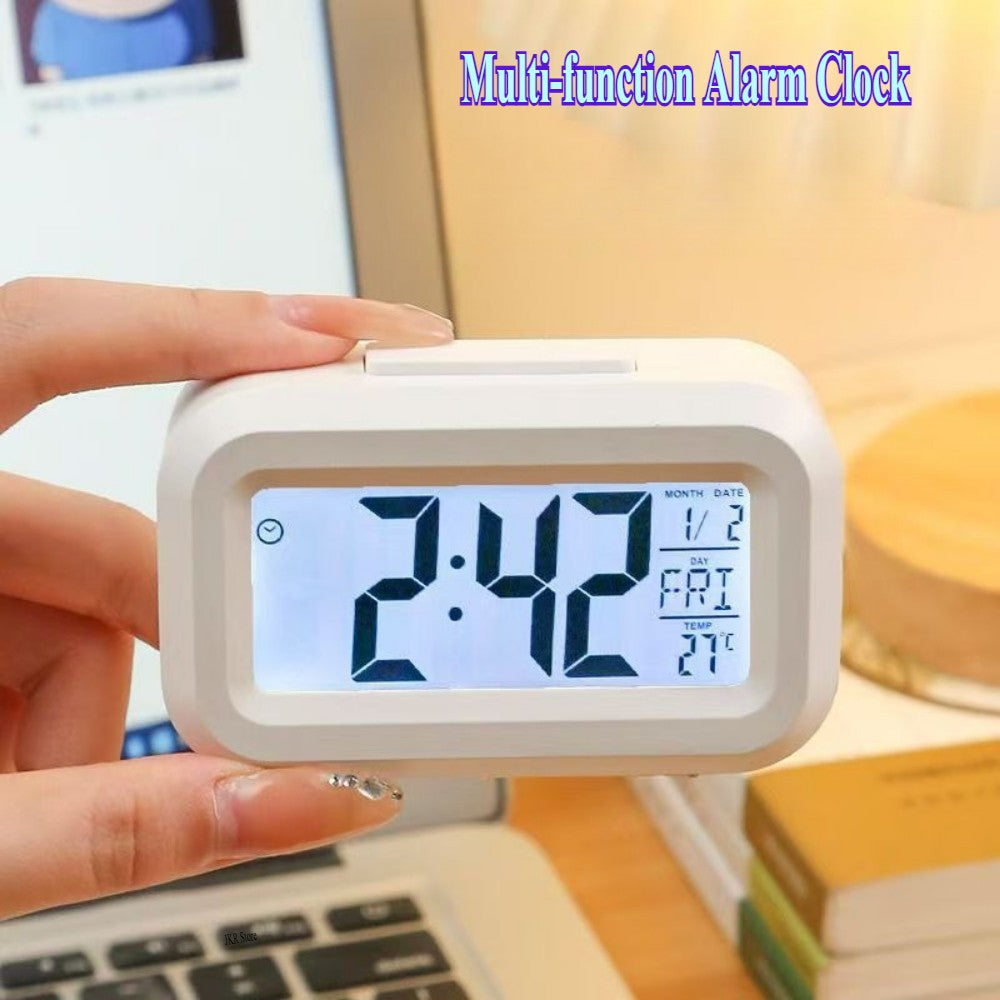 Alarm Clock Digital Clock LED Electronic With Backlight Snooze Calendar For Home Office Desktop Table Screen Display Watch