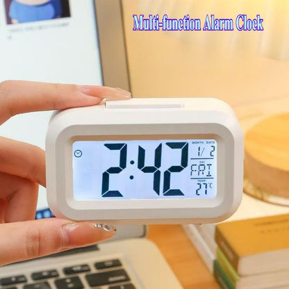 Alarm Clock Digital Clock LED Electronic With Backlight Snooze Calendar For Home Office Desktop Table Screen Display Watch