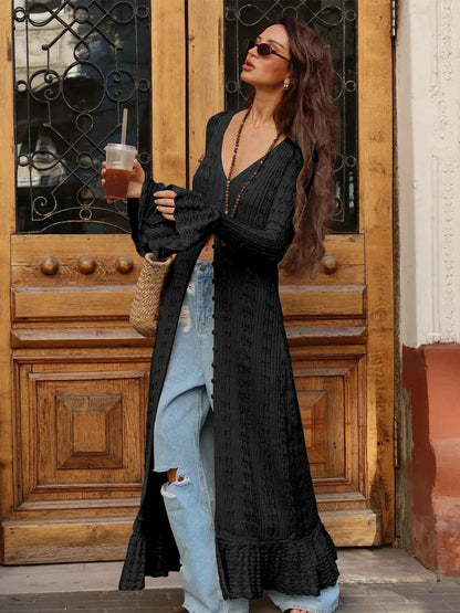 Hollow Breasted Sweater Long Dress Women Summer Party Dresses Cover Up Elegant S