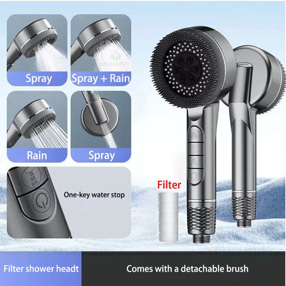 Shower Head High Pressure Doubled Filtration Multi-function Water Outlet Modes Silicone Shower for Bathroom Accessories