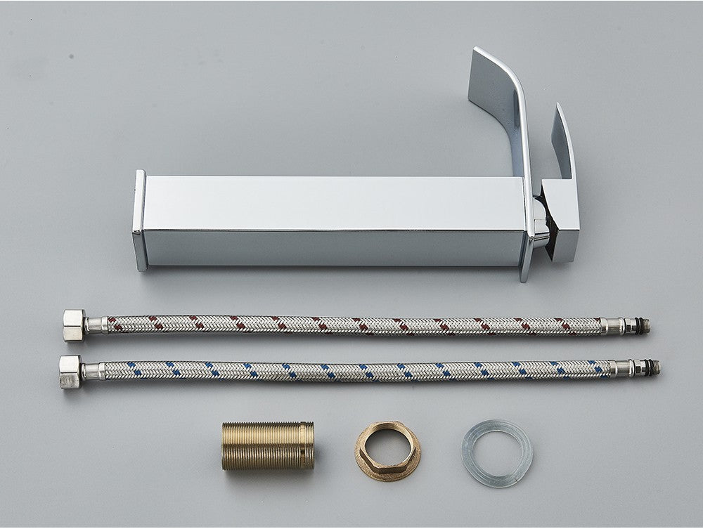 Brushed Golden Basin Faucets Elegant Waterfall Bathroom Sink Faucet Single Lever Hole Deck Mount Brass  Mixer Taps