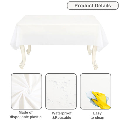 Rectangle PEVA Tablecloth Table Cloth Overlays Wedding Christmas Home Dining Table Decor 2024 Baby Shower Birthday Party Decor