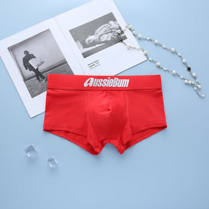 Men's simple underwear milk silk comfortable sports boxers AUSSIEBUM-M218