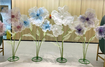 190cm Artificial Flowers Wedding Decor Props Road Lead Flower Silk Yarn Flower Poppy Window Display Garden Decoration Home Decor