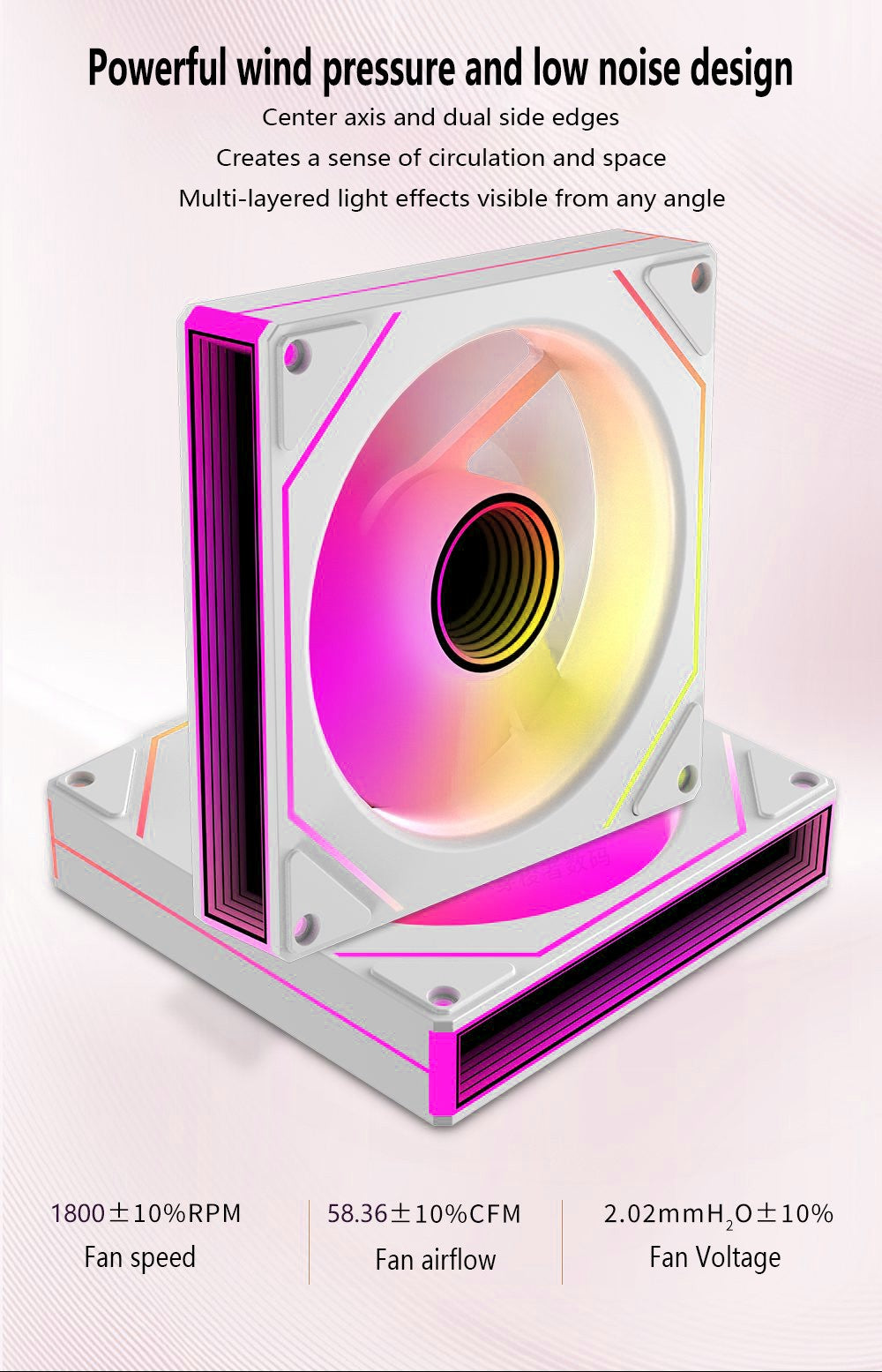 PRISM 7 PRO Computer Case Fan 120mm ARGB 4-Pin PWM Silent Cooling Fan 12V High Airflow 58.36CFM/800-1800RPM