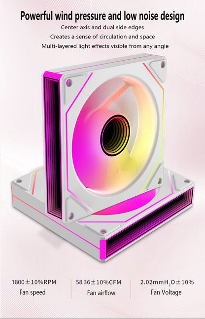 PRISM 7 PRO Computer Case Fan 120mm ARGB 4-Pin PWM Silent Cooling Fan 12V High Airflow 58.36CFM/800-1800RPM