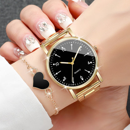 2/4PCS Fashion Arabic Dial Women Watches Simple Quaretz Wristwatch with Bracelets Set Reloj Mujer?Without Box?