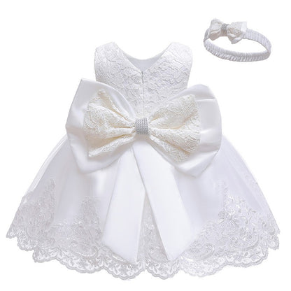 LZH Baby Girl Dress Newborn Clothes Princess Dress+Headwear For Toddler Birthday Wedding Christening Infant Party Christmas Gown