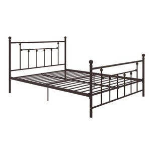 Cama de Plataforma Estofada com 28 cm de Altura para Suporte Elevado de Colchão, Não Necessita de Box Spring, Queen, Couro Sintético Preto