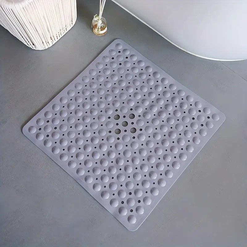 1pc 21x21inch Square Non-Slip Shower Mat – Anti-Slip Shower Mats– Secure Grip for Shower Stall Floors - Bathroom Mat Clear