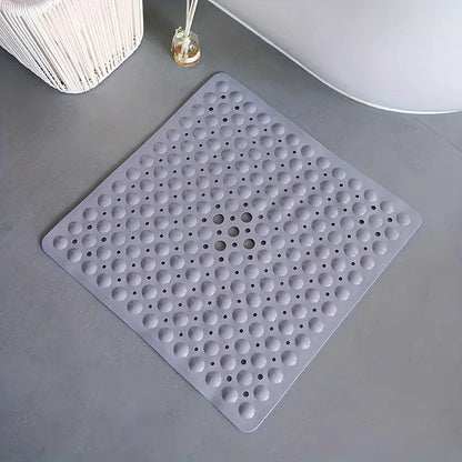 1pc 21x21inch Square Non-Slip Shower Mat – Anti-Slip Shower Mats– Secure Grip for Shower Stall Floors - Bathroom Mat Clear