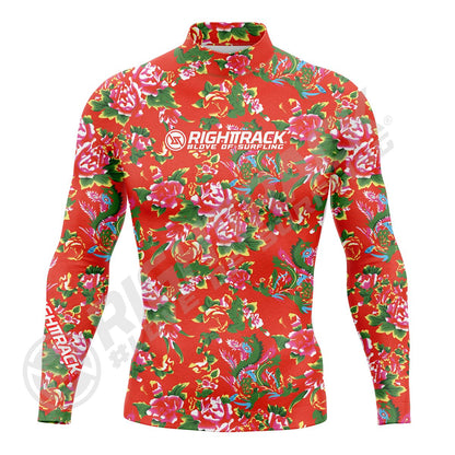 New Men's Surfing Shirt Spray Camo Lycra Rashguard RIGHTTRACK Surf Sportswear Beach UV Swimwear UPF50+ Clothes