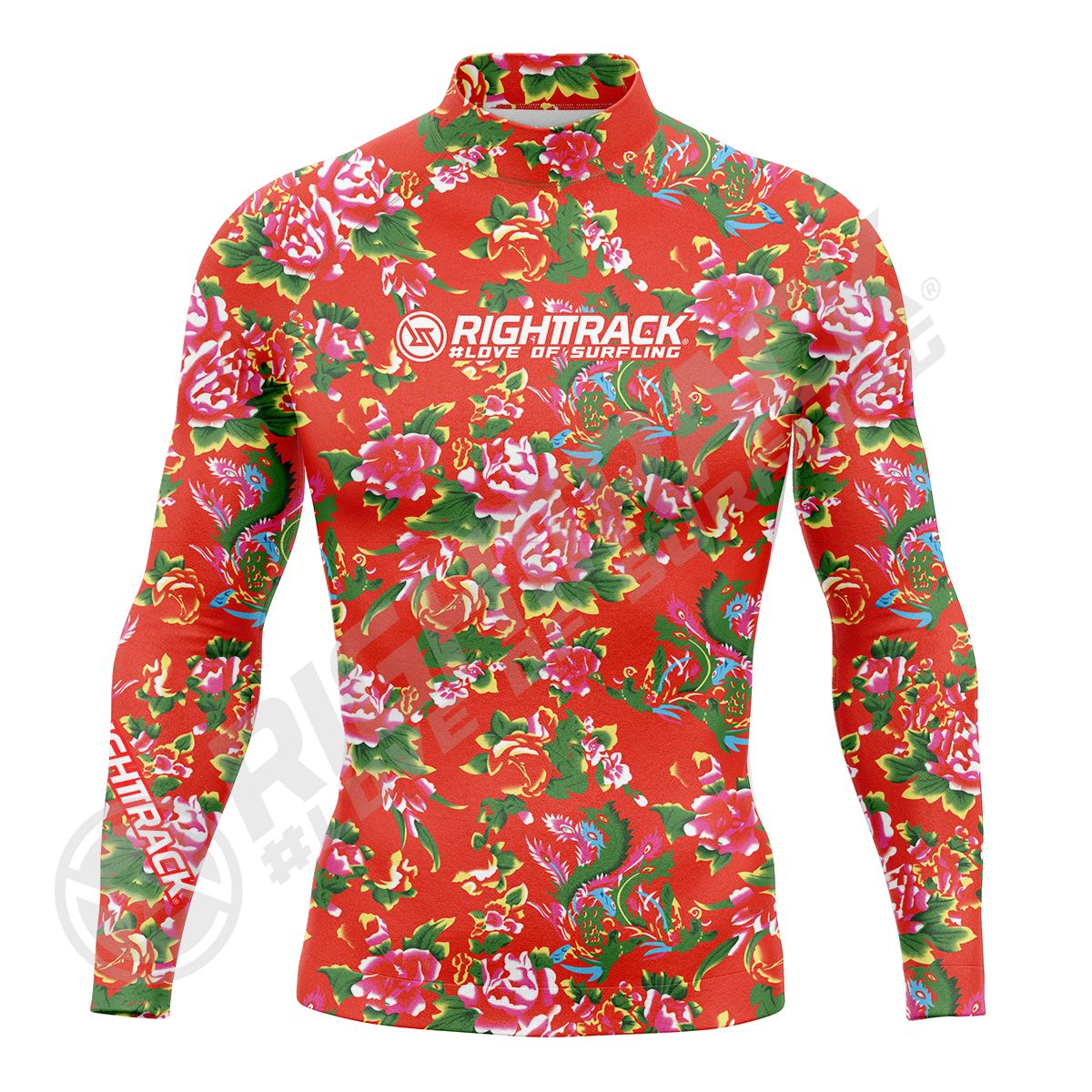 New Men's Surfing Shirt Spray Camo Lycra Rashguard RIGHTTRACK Surf Sportswear Beach UV Swimwear UPF50+ Clothes