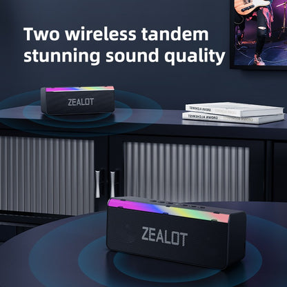 Caixa de Som Bluetooth Externa Zealot-S72 20W Som Superior e Graves IPX6 À Prova d'Água 10H de Reprodução Caixa de Som Portátil