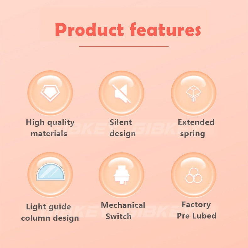 Switch Outemu Silent Peach V3 Lubrificado Mute Lemon V3 Switches Teclado Mecânico Linear Tátil 5 Pinos Hot swap Pré-lubrificado PA66 POM
