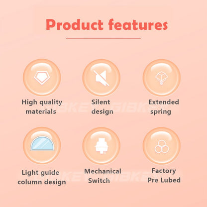 Switch Outemu Silent Peach V3 Lubrificado Mute Lemon V3 Switches Teclado Mecânico Linear Tátil 5 Pinos Hot swap Pré-lubrificado PA66 POM
