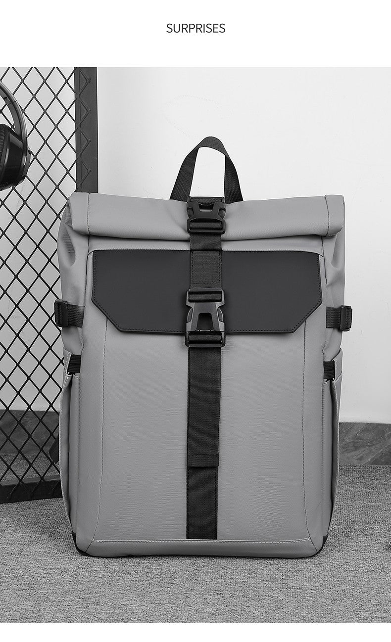 Men's Backpack Roll Top Bag Waterproof Laptop Compartment for Work Travel School Bag Hiking Bookbag Mens Gifts