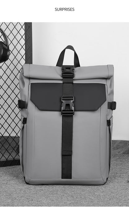 Men's Backpack Roll Top Bag Waterproof Laptop Compartment for Work Travel School Bag Hiking Bookbag Mens Gifts