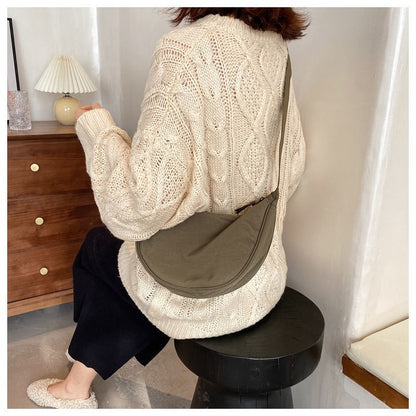 Upgraded Version Simple Design Women's Messenger Bag Nylon Hobos Small Shoulder Bags Vintage Female Girls Purse Cloth Handbags