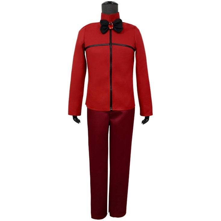 Alastor Hazbin Cosplay Costume Hotel Radio Demon Cosplay Red Jacket Shirt Pants Gloves Tie Uniform Halloween Full