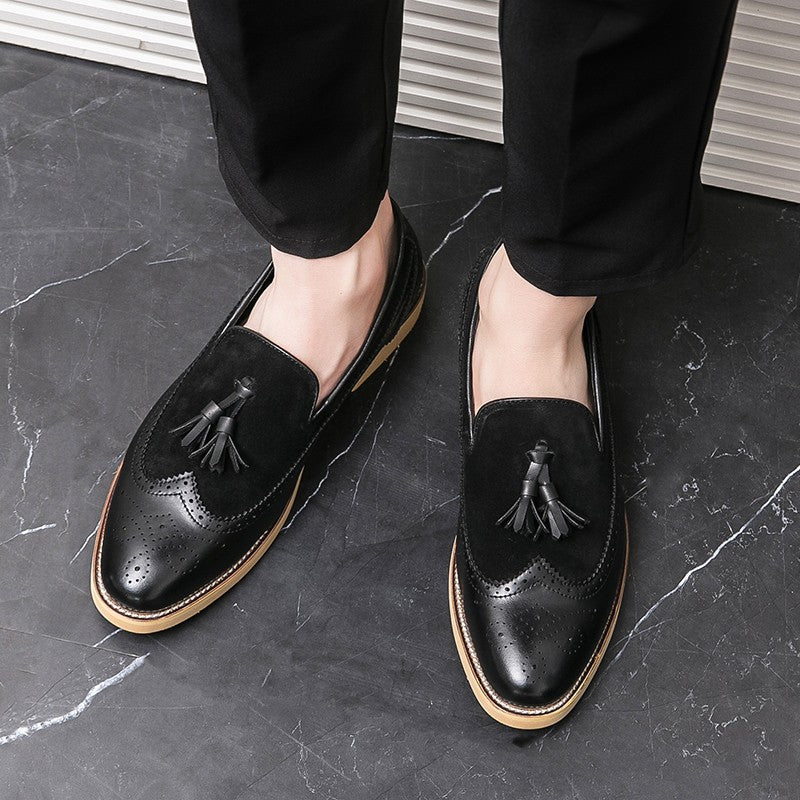 Men Business Dress Casual Fashion Elegant Formal ShoesSlip-on Evening Dress Loafers Party Tassel Leather Shoes Wedding Shoes