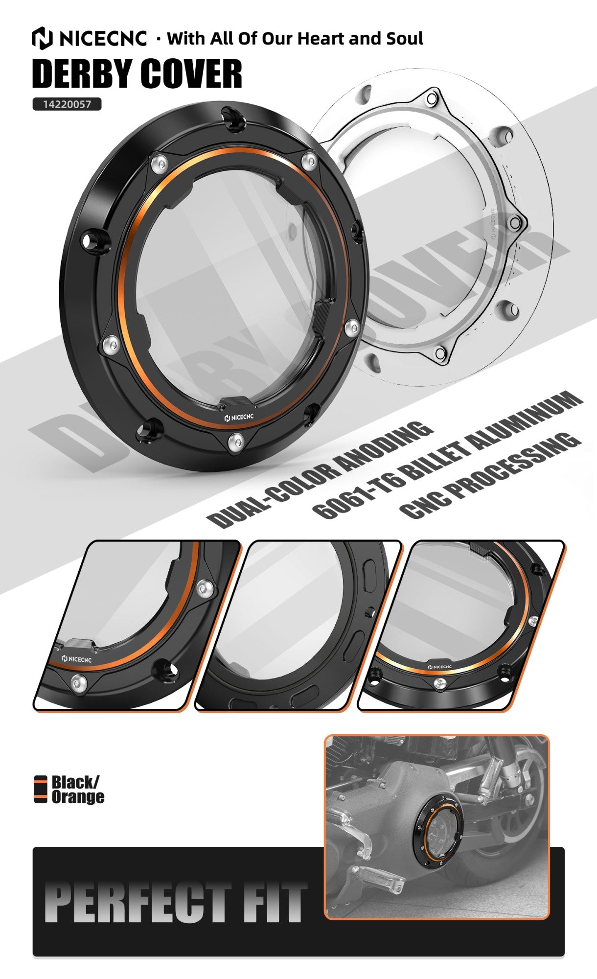 For Harley Dyna Street Bob FXDB 2006-2013 Derby Cover Clutch Cover Super Glide FXD Custom FXDC Low Rider FXDL Fat Bob FXDF