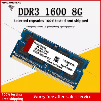 Memória DDR3 2GB 4GB 1066MHZ 1333MHZ RAM PC3-8500S 10600S 1.5V 204 pinos Memória RAM para Notebook Laptop PC3-12800S DDR3 8GB 1600MHZ RAM
