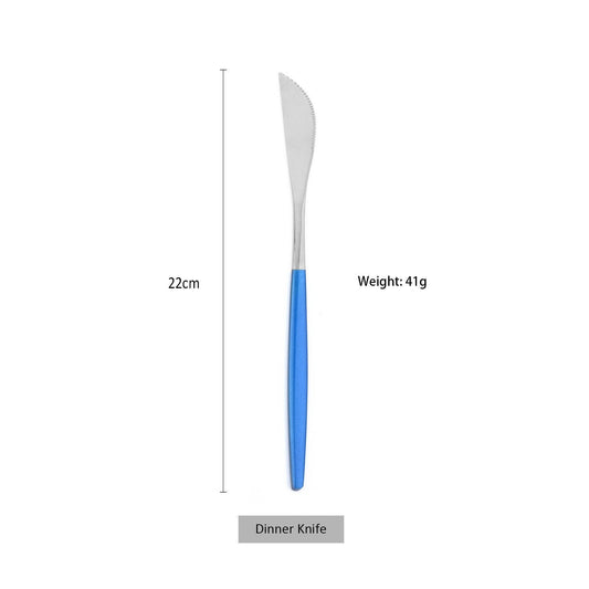 Blue Cutlery Set 18/0 Stainless Steel Gold Dinnerware Set Silverware Flatware Set Dinner Knife Fork Spoon Dropshipping