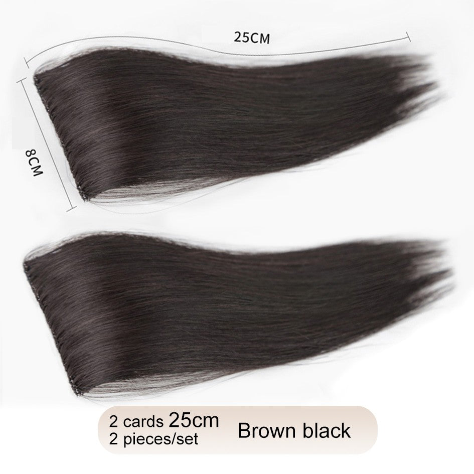 2 peças/conjunto de preenchimento capilar sintético, extensões de cabelo, peça de abertura e de reposição para topo, artefato de reposição