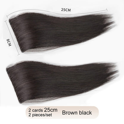 2 peças/conjunto de preenchimento capilar sintético, extensões de cabelo, peça de abertura e de reposição para topo, artefato de reposição