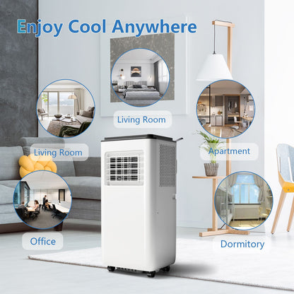 8000 BTU Portable Air Conditioner 3-In-1 Cooling Fan Dehumidifier Remote Control LED Display, Portable AC Unit for Home Office