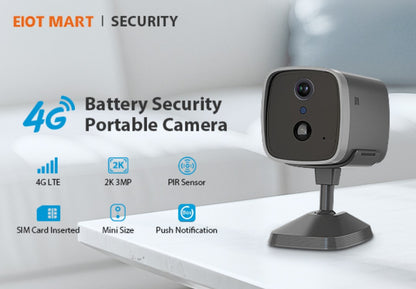 Mini 4G Wireless Security Camera with SIM Card, Battery Powered, Night Vision, Human Detection, Indoor Outdoor Use Mini Cam