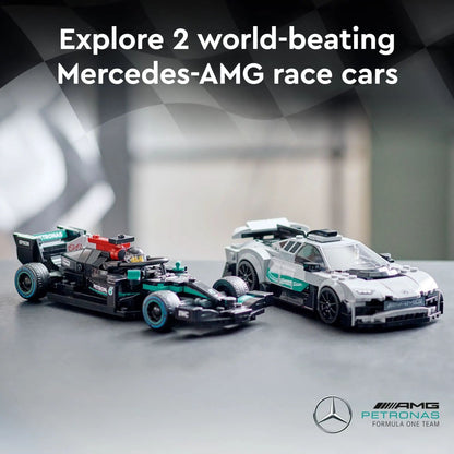 Lego Speed Champions Mercedes-AMG F1 W12 E 76909 Performance e Project One Conjunto de Carros de Brinquedo Kit de Montar Modelo Mercedes Presente Carro de Corrida