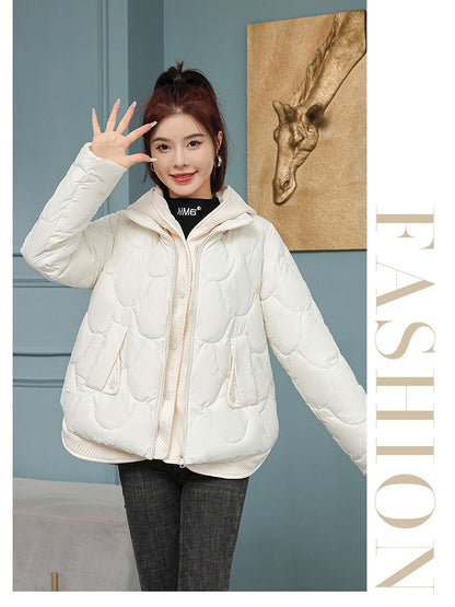 Fitshinling Fashion New In Warm Parkas Coat Outerwear Women Clothing Fake Two-piece Cotton Padded Quilted Winter Jacket Female