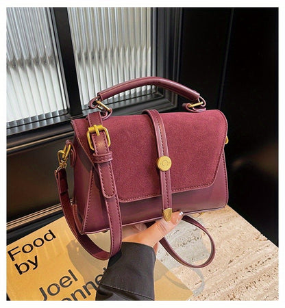 Crossbody Bags Elegant Handbag with Adjustable Strap Golden-Tone Hardware and Flap Closure Trendy Crossbody Bag for Women