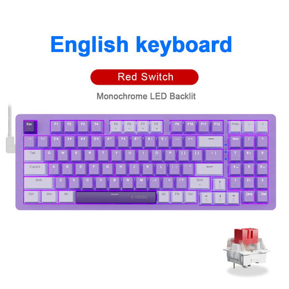 Teclado Mecânico Gamer E-YOOSO Z94 USB com Fio LED Monocromático Retroiluminado Switch Azul Vermelho 94 Teclas para Computador Laptop PC