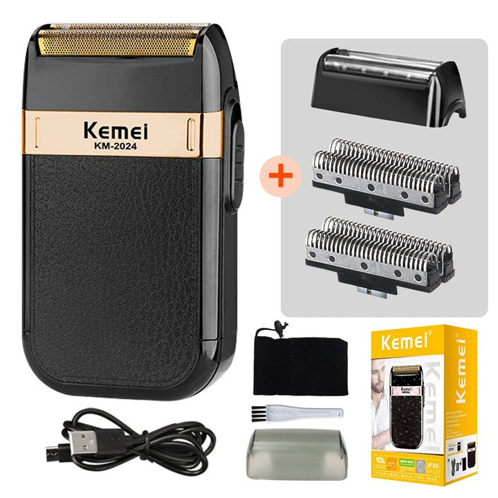 Kemei Electric Shaver for Men Waterproof Twin Blade Reciprocating Cordless Razor USB Rechargeable Shaving Machine Barber Trimmer