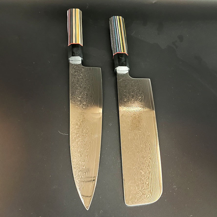 Faca do Chef Lâmina de Aço Damasco 67 Camadas Cabo G10 Faca de Cozinha para Fatiar Legumes Cutelo de Carne 10Cr5Mov Gyutou