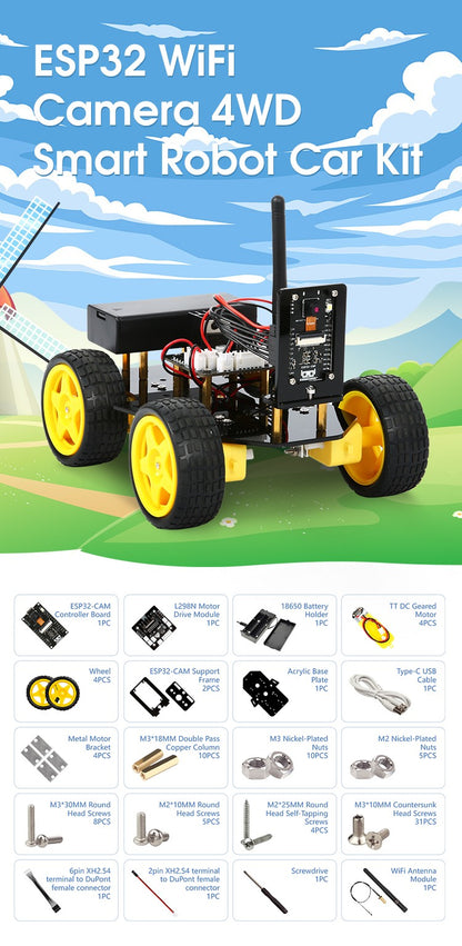 ESP32 Smart Robot Car Kit Carro de Controle Remoto para Projeto de Programação Arduino Kit de Codificação Científica de Educação STEM