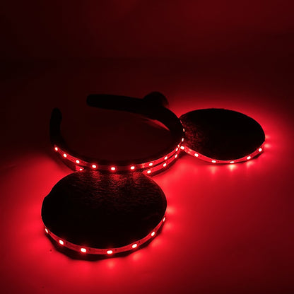1/2pcs LED Glowing Neon Mouse Ears Headband Girls Festival Headbands Mickey Hairband Children Birthday Party Hair Accessories