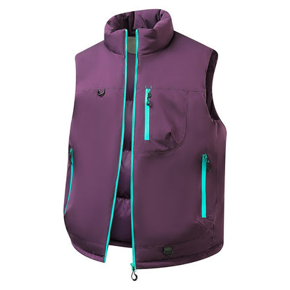 Colete Masculino e Feminino para Pesca ao Ar Livre Casual Corta-Vento Respirável Quente Macio e Confortável para Inverno à Prova de Frio Roupa de Algodão Respirável