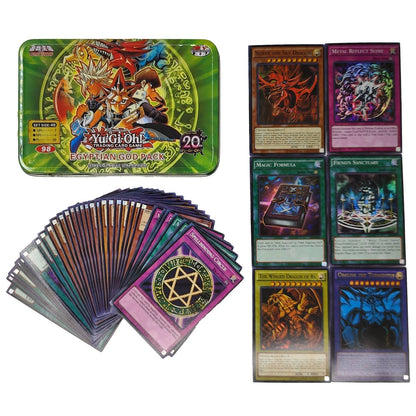 Yu Gi Oh Cards PACK DE DEUS EGÍPCIO Deck de Cartas Inglês TCG Holográfico Dourado Dragão Branco Jogo de Duelo Coleção de Cartas com Caixa de Lata