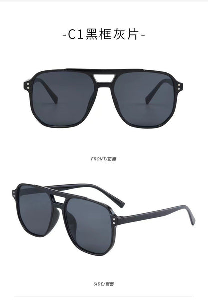 Vintage Men Women Big Sunglasses Men Square Shades Brand Designer Unisex Sun Glasses Black Lense Male Female Sunglasses UV400