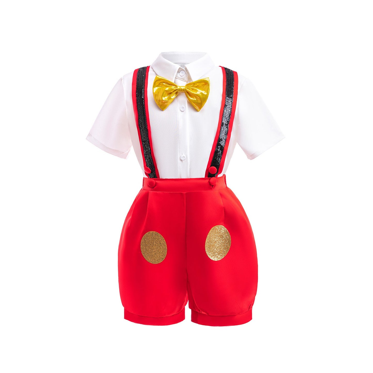 Cartoon Mouse Cosplay Costume Bow Tie Top+Short Sleeve Coat+Suspender Shorts for Halloween Carnival Birthday Outfits