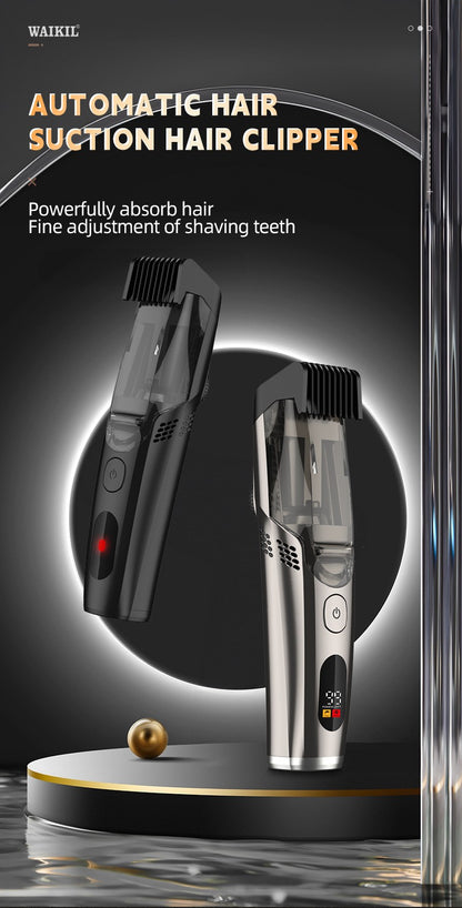 Vacuum Beard Trimmer for Men, Adjustable Length with 2 Comb (1-20mm), Electric Vacuum Trimmer for Beard, Mustache, Stubble